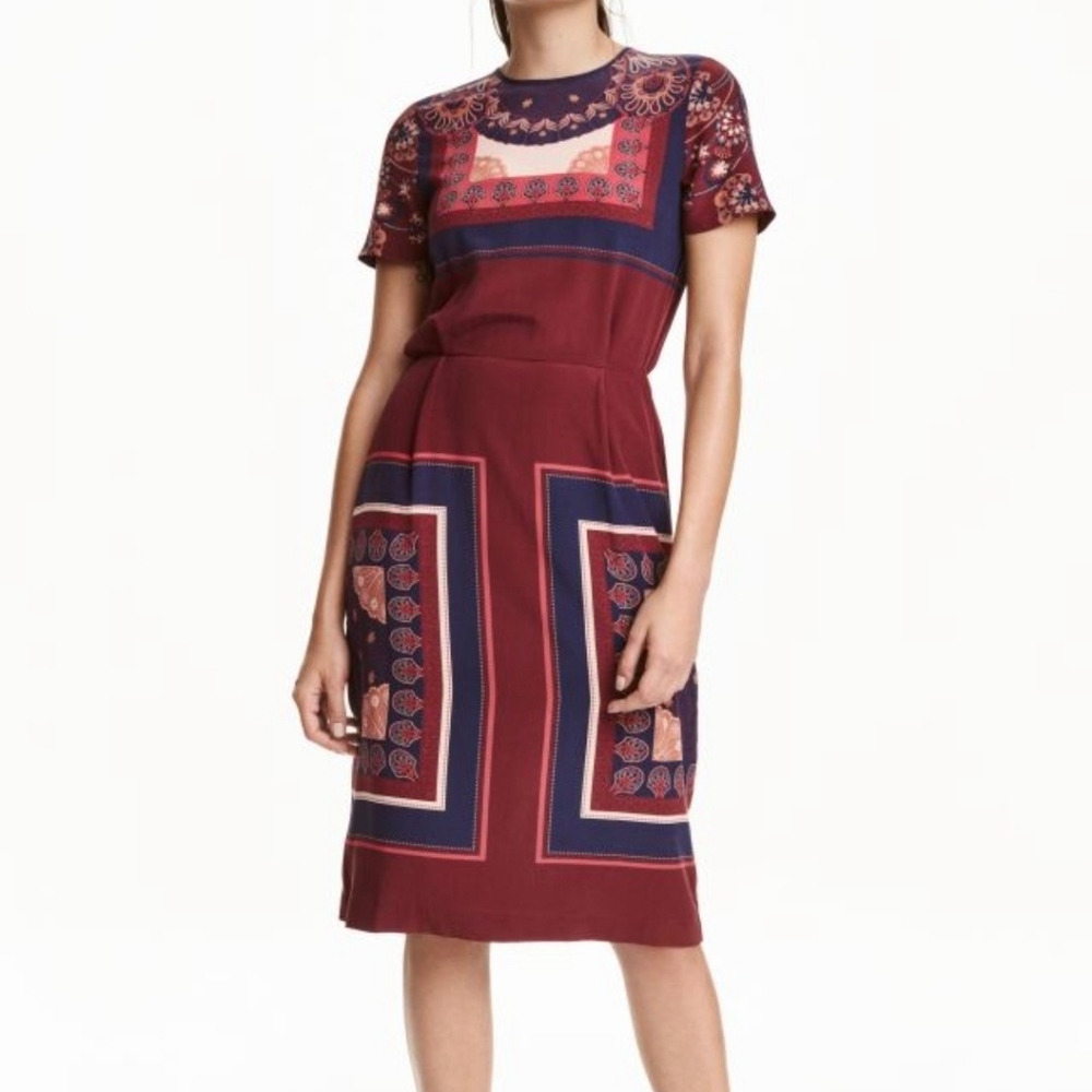 H&M patterned silk dress